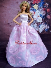 Simple Lilac Princess Embroidery Quinceanera Doll Dress Babidf120for