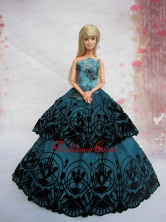 Teal A-line Dress Noble Quinceanera With Appliques And Floor-length Babidf217for