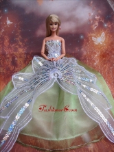 The Most Amazing Green Dress With Sequins Made To Fit The Quinceanera Doll Babidf218for