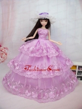 The Most Amazing Pink Dress With Embroidery Made To Fit The Quinceanera Doll Babidf060for
