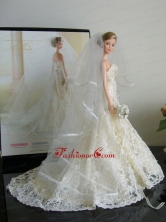 The Most Amazing Wedding Dress With Court Train Made To Fit The Quinceanera Doll Babidf023for