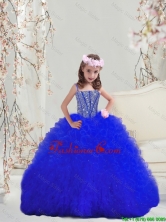 2015 Fall New Style Beaded and Ruffles Royal Blue Mini Quinceanera Dresses with Spaghetti LGDTA5002-4FOR