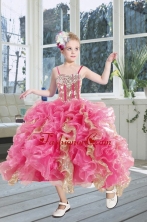 2015 Gorgeous Beading and Ruffles Flower Girl Dress in Pink XFLG5944FOR