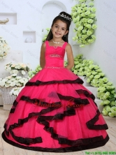2016 Summer Beautiful Straps Beading Little Girl Dress with Layers and Ruching LGZY391FOR