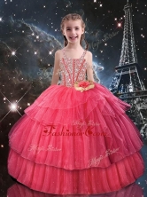 Beautiful Ball Gown Straps Little Girl Pageant Dresses with Beading LGDTA105002FOR