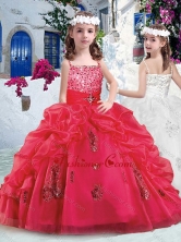 Beautiful Spaghetti Straps Little Girl Pageant Dresses with Appliques and Bubles PAG287FOR