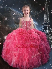 Beautiful Straps Little Girl Pageant Dresses with Beading for Fall LGDTA108002FOR