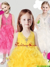 Cheap Halter Top Little Girl Pageant Dress with Beading and Ruffles THLG038FOR