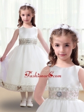 Discount Scoop White Flower Girl Dresses with Appliques FGL241FOR