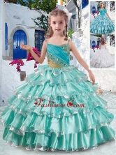 Elegant Spaghetti Straps Little Girl Pageant Dresses with Ruffled Layers and Beading PAG291FOR
