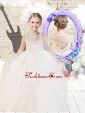 Fashionable Scoop Ball Gown White Flower Girl Dresses with Lace   FGL262FOR