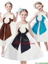 Fashionable Spaghetti Straps Little Girl Pageant Dress with Hand Made Flowers and Sashes THLG039FOR