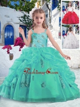 Latest Ball Gown Straps Beading and Bubles Little Girl Pageant Dresses PAG268FOR