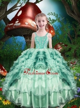 Lovely Straps Little Girl Pageant Dress with Beading and Ruffles LGDTA81002-1FOR