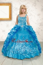 Luxurious Ruffles and Pick Ups Little Girl Pageant Dress in Blue XFLGA36FOR