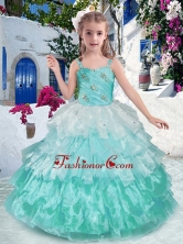 Luxurious Straps Ball Gown Little Girl Pageant Dresses with Ruffled Layers PAG258FOR