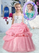 Perfect Spaghetti Straps Little Girl Pageant Dresses with Beading and Bubles PAG270FOR