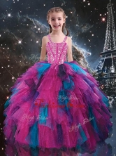 Petty Straps Beading Multi Color Little Girl Pageant Dresses for Winter LGDTA106002FOR