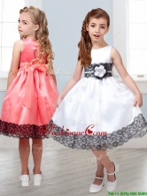 Popular Scoop White Little Girl Pageant Dress with Hand Made Flowers and  Lace THLG019FOR