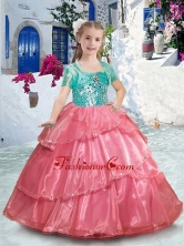Pretty Spaghetti Straps Little Girl Pageant Dresses with Ruffles and Beading PAG230FOR