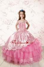 Unique Appliques and Ruffled Layers Little Girl Dress XFLG417FOR