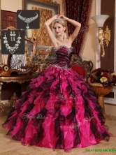 Cheap Beading and Ruffles Sweetheart Quinceanera Gowns  QDZY689DFOR