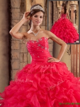 Classical Sweetheart Ruffles Quinceanera Dresses in Red   QDZY293BFOR