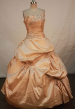 Gorgeous Ball Gown Strapless Floor-length Quinceanera Dresses Appliques with Beading Style FA-Z-0248
