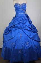 Gorgeous Ball Gown Sweetheart Neck Sweetheart Neck Floor-length Blue Quinceanera Dress LZ426004