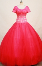 Modest Ball gown Scoop Floor-length Quinceanera Dresses Style FA-W-268
