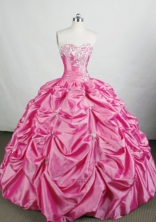 Romantic Ball Gown Sweetheart-neck Floor-length Pink Quinceanera Dresses Style FA-C-088 