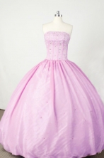Sweet Ball Gown Strapless Floor-length Lilac Beading Quinceanera dress Style FA-L-055