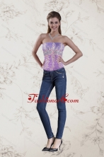 2015 Fashionable Strapless Multi Color Corset XFNAO5744TZCFOR