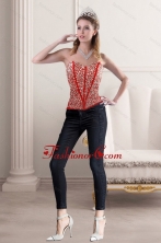 2015 New Style Strapless Corset with Beading and Appliques XFNAO5781TZDFOR