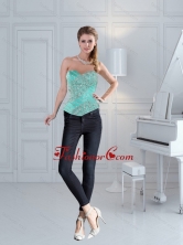 Cute Apple Green Sweetheart Beaded Corset for 2015 ZY791TZDFOR