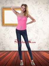 Elegant Strapless Baby Pink Corset with Beading PDZY724TZDFOR