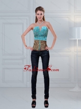 Leopard Printed Baby Blue Beaded Perfect Corset for 2015  ZYLJ91403TZDFOR