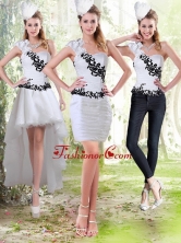 2015 Column Sweetheart Detachable Prom Skirts with Black Appliques ZY734TZB1FOR