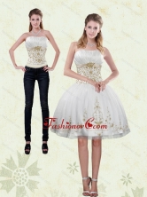 2015 Detachable Strapless Knee Length  Prom Skirts with Appliques XFNAO5789TZB1FOR