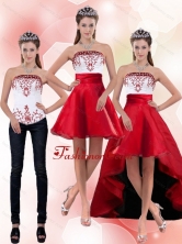 2015 Detachable Strapless Knee Length Prom Skirts with Embroidery PDZY535TZB1FOR