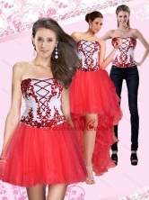 2015 Detachable Strapless Multi Color Short Prom Skirts with Embroidery QDZY386TZB1FOR