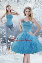 2015 Detachable Sweetheart Aqua Blue Prom Skirts with Beading and Ruffles XFNAOA19TZB1FOR