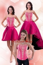 2015 Gorgeous Strapless Knee Length Detachable Prom Skirts with Appliques XFNAO060TZB1FOR
