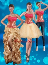 2015 Strapless Multi Color Detachable Prom Skirts with Beading and Embroidery QDZY429TZB1FOR