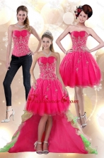 Detachable 2015 High Low Appliques Strapless Prom Skirts XFNAO209TZB1FOR