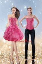 Detachable 2015 Strapless Coral Red Prom Skirts with Beading and Ruffles XFNAOA31TZB1FOR