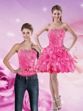 Detachable  2015 Strapless Hot Pink Prom Skirts with Beading and Ruffles XFNAO5822TZB1FOR