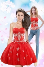 Detachable 2015 Sweetheart Appliques Prom Skirts in Red XFNAOA38TZB1FOR
