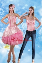 Detachable 2015 Sweetheart Embroidery Prom Skirts in Rose Pink XFNAO417TZB1FOR 