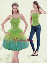 Detachable  2015 Sweetheart Multi Color Prom Skirts with Beading and Ruffles XFNAO5786TZB1FOR